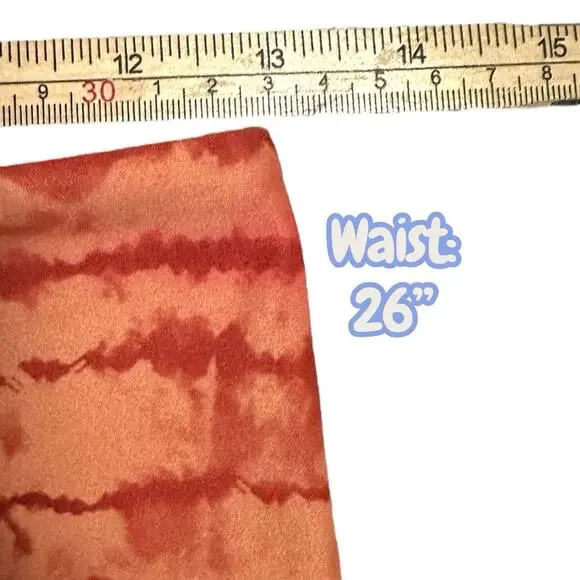 Athleta Orange Tie‎ Dye Elation Printed Capri Leggings Women's M High Rise - Picture 6 of 9